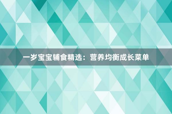 一岁宝宝辅食精选：营养均衡成长菜单